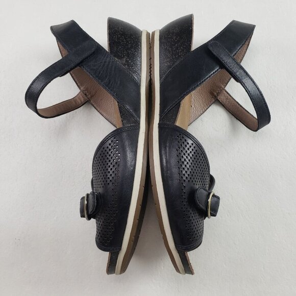 Dansko Vanna Wedge Slingback Sandal Womens 9.5-10 40 Black Strappy Peep Toe Shoe - Picture 5 of 10